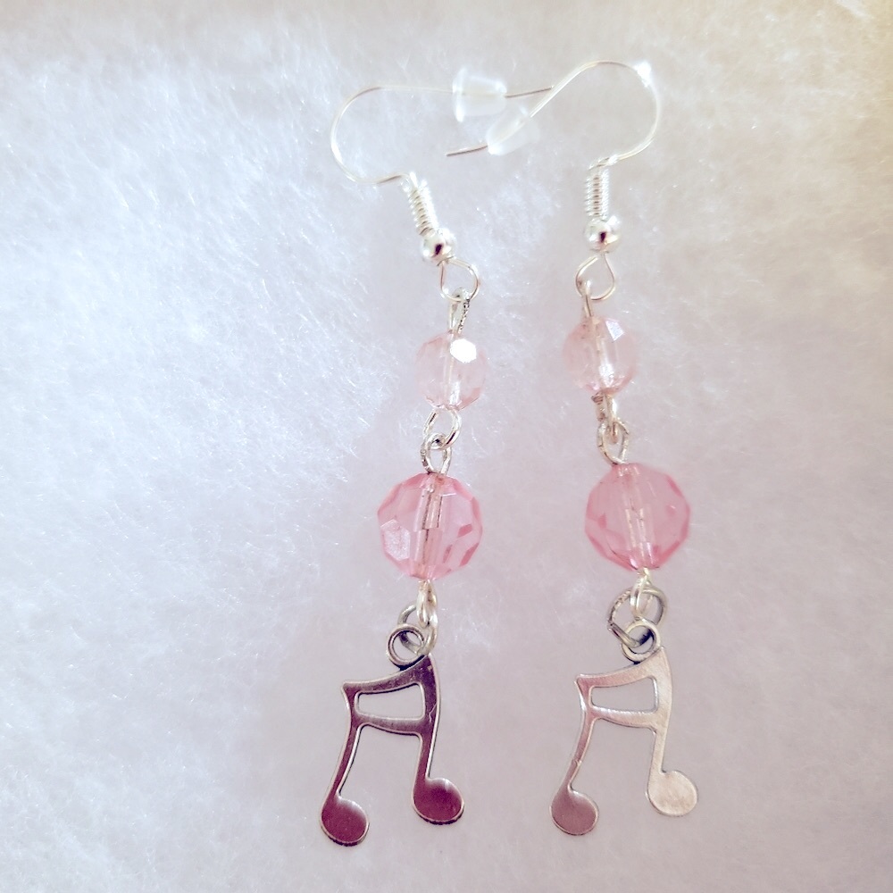 Artisan Crafted Silver Musical Notes on Sterling Silver EarWires